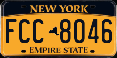 NY license plate FCC8046