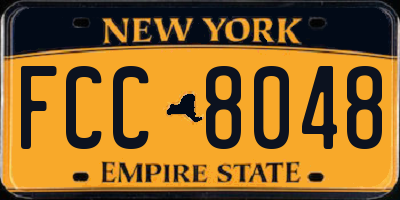 NY license plate FCC8048
