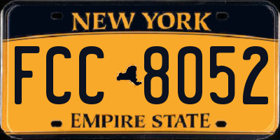 NY license plate FCC8052