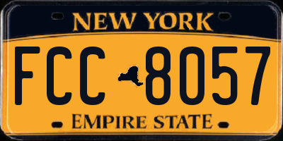 NY license plate FCC8057