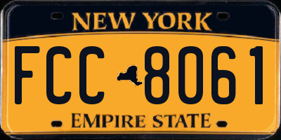 NY license plate FCC8061