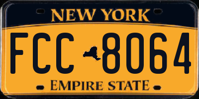 NY license plate FCC8064