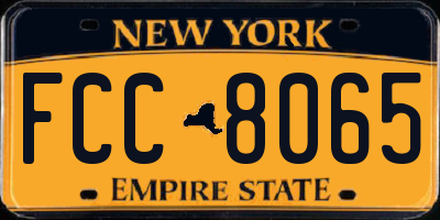 NY license plate FCC8065