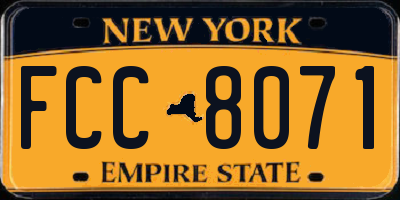 NY license plate FCC8071