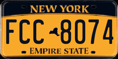 NY license plate FCC8074