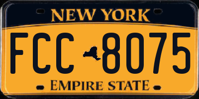 NY license plate FCC8075