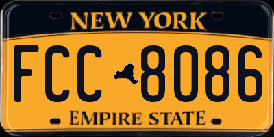 NY license plate FCC8086