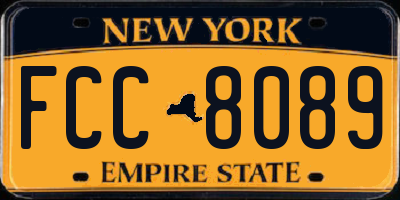 NY license plate FCC8089