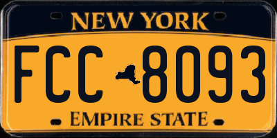 NY license plate FCC8093