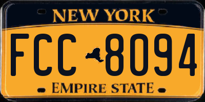 NY license plate FCC8094