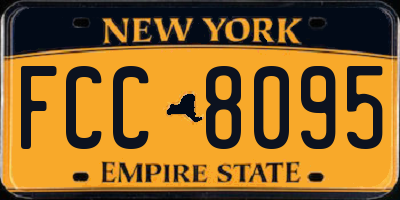 NY license plate FCC8095