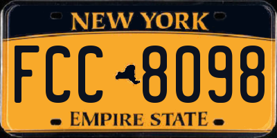 NY license plate FCC8098