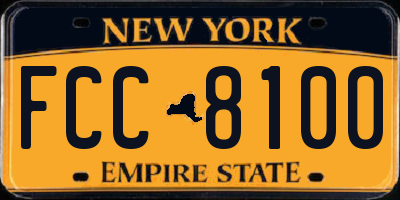 NY license plate FCC8100