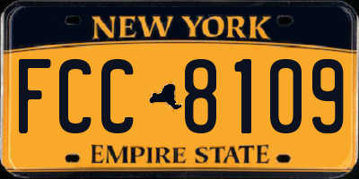 NY license plate FCC8109