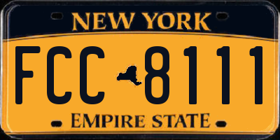NY license plate FCC8111