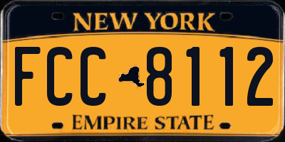 NY license plate FCC8112