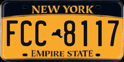 NY license plate FCC8117
