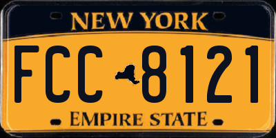 NY license plate FCC8121