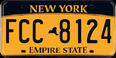 NY license plate FCC8124