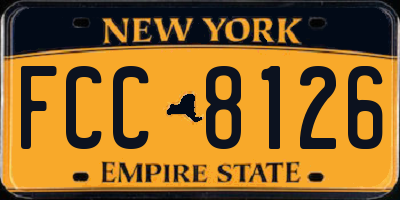NY license plate FCC8126