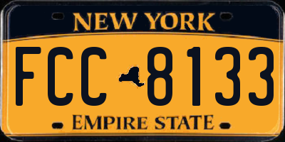 NY license plate FCC8133