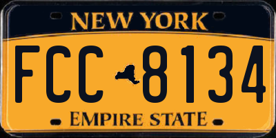 NY license plate FCC8134