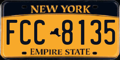 NY license plate FCC8135