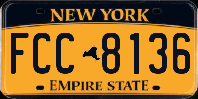 NY license plate FCC8136