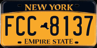 NY license plate FCC8137
