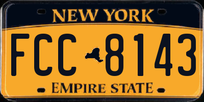 NY license plate FCC8143