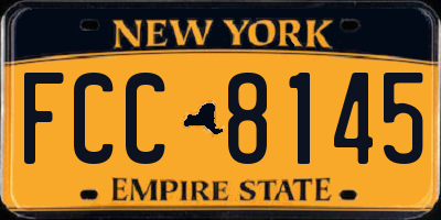 NY license plate FCC8145