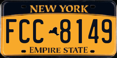 NY license plate FCC8149