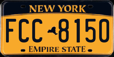 NY license plate FCC8150