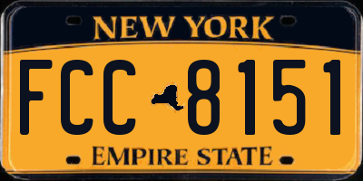 NY license plate FCC8151