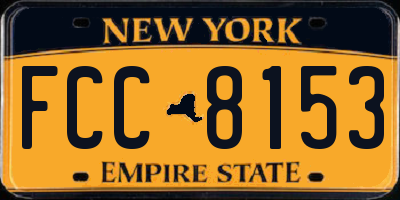 NY license plate FCC8153