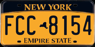 NY license plate FCC8154