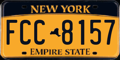 NY license plate FCC8157