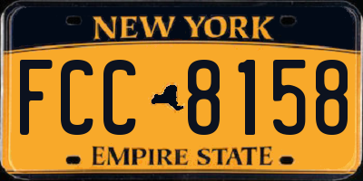 NY license plate FCC8158