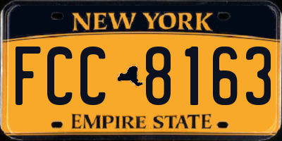 NY license plate FCC8163
