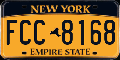 NY license plate FCC8168