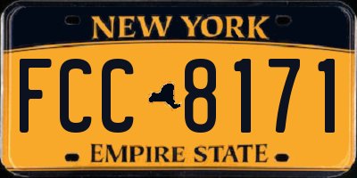 NY license plate FCC8171