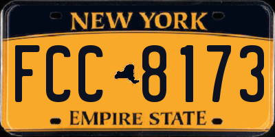 NY license plate FCC8173