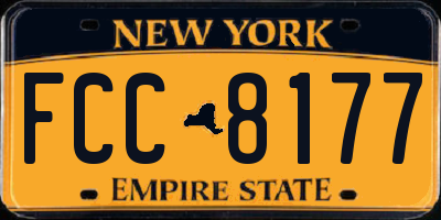 NY license plate FCC8177