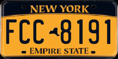 NY license plate FCC8191