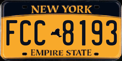 NY license plate FCC8193