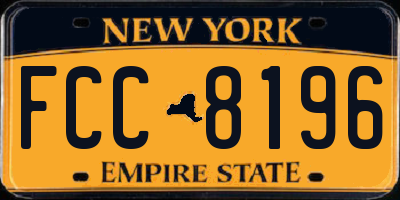 NY license plate FCC8196