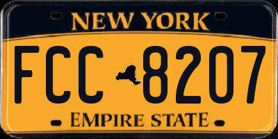 NY license plate FCC8207