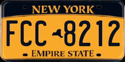 NY license plate FCC8212