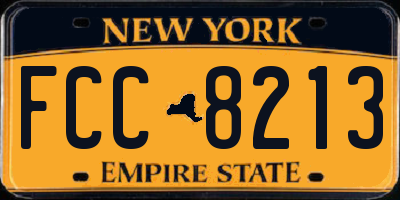 NY license plate FCC8213
