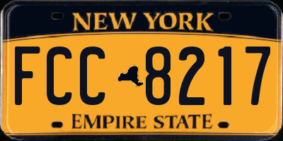 NY license plate FCC8217